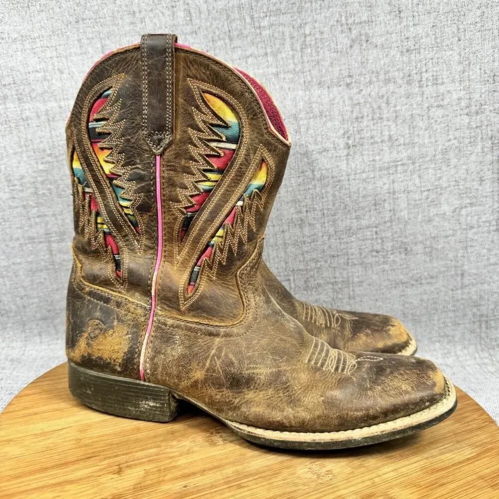 Ariat Quickdraw Western Boots Youth Boys Size 5 Cowboy Leather
